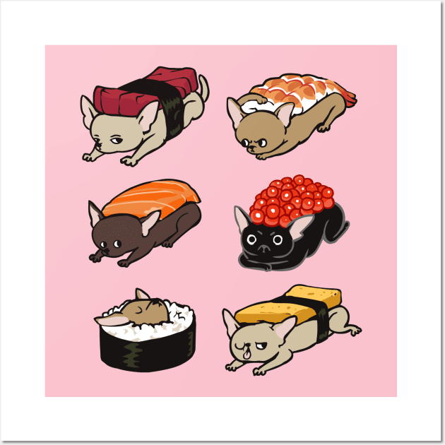 Sushi Chihuahua Wall Art by huebucket